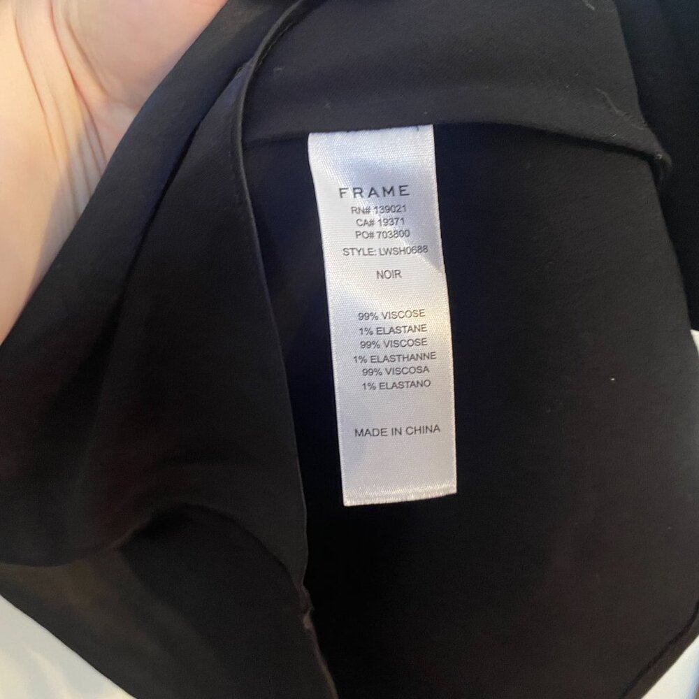Frame Denim Satin Lounge Tank in Noir Black Size Large - Picture 6 of 7